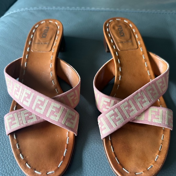 Fendi Pink and Brown Women's Sandals - Picture 5 of 7